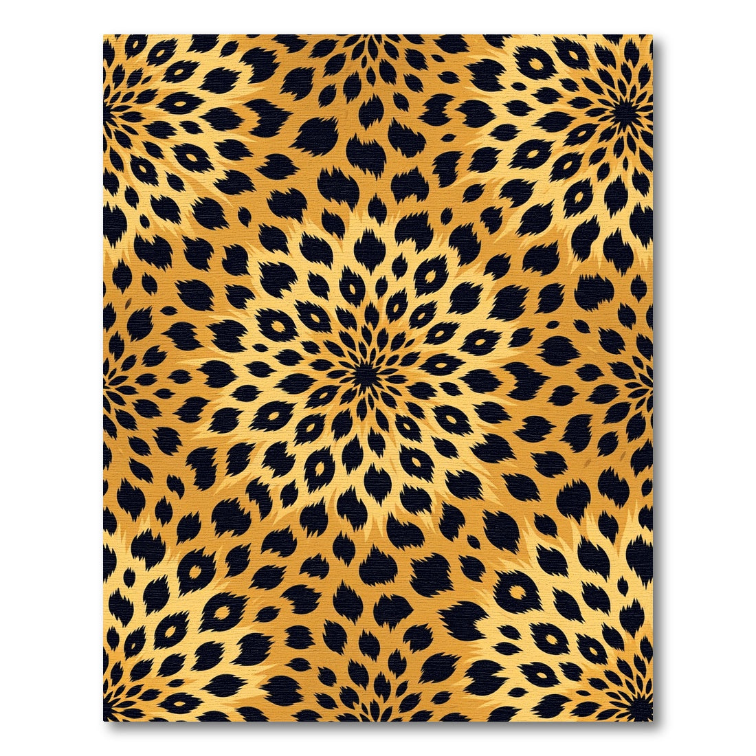 Golden Leopard Spot Radial Medallion Rug