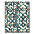 Turquoise Orange Lattice Quatrefoil Rug
