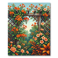 Orange Trumpet Vine Trellis Garden Rug