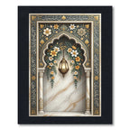 Ornate Floral Arch with Hanging Lantern Rug