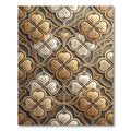 Gold Ivory Quatrefoil Arabesque Rug