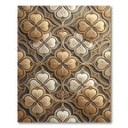 Gold Ivory Quatrefoil Arabesque Rug