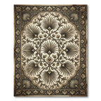 Antique Golden Palm Leaf Arabesque Rug