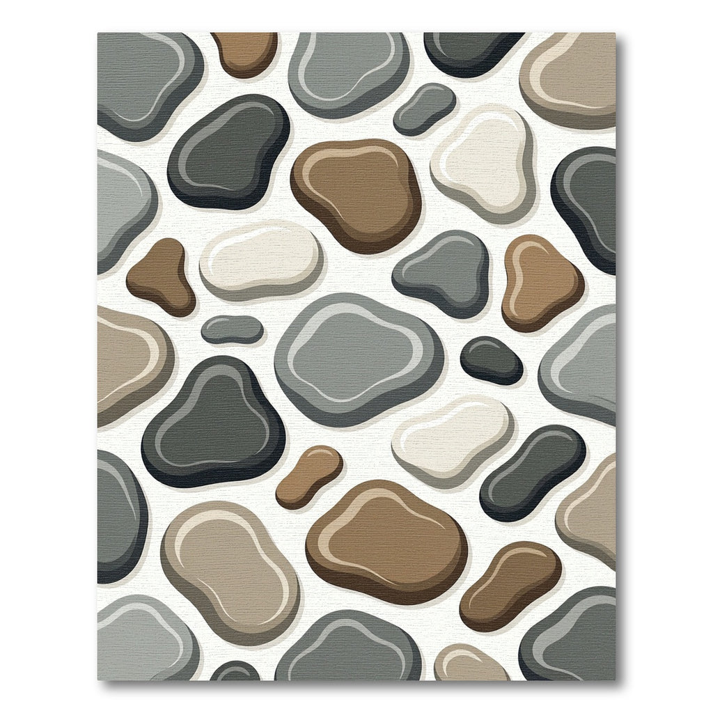 Smooth River Stone Arrangement Rug