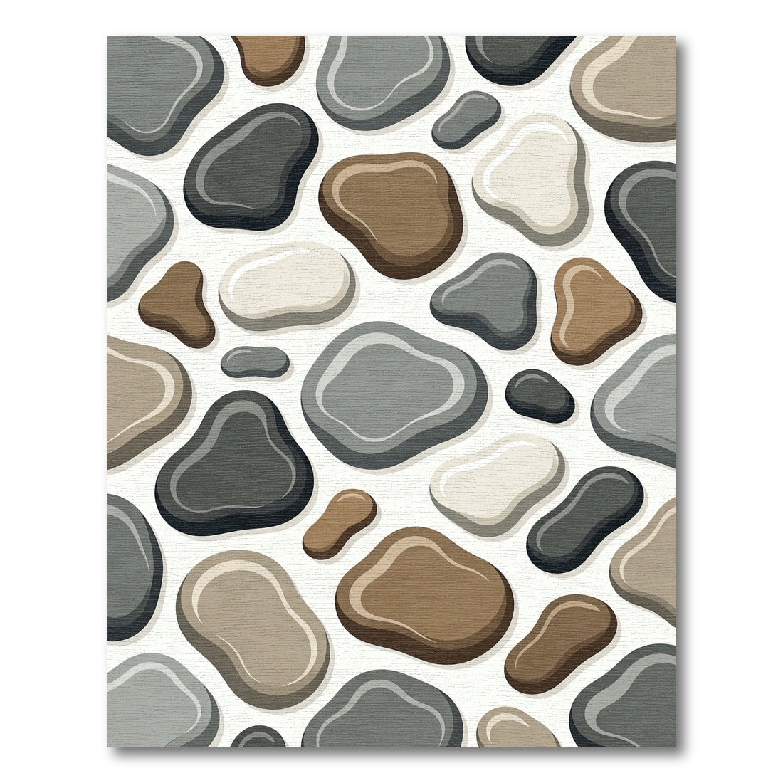 Smooth River Stone Arrangement Rug