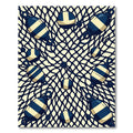 Nautical Buoy and Navy Net Grid Rug