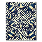 Nautical Buoy and Navy Net Grid Rug