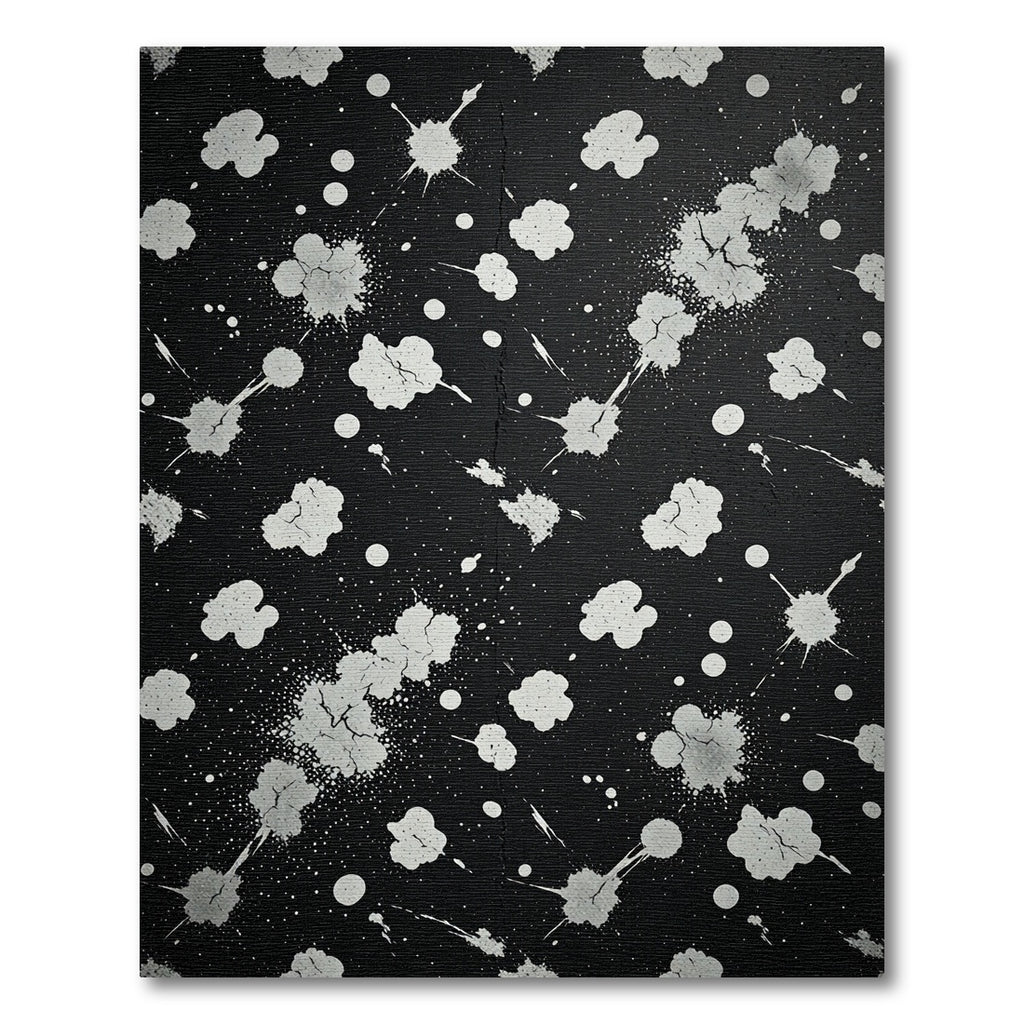 Black White Splatter Texture Rug