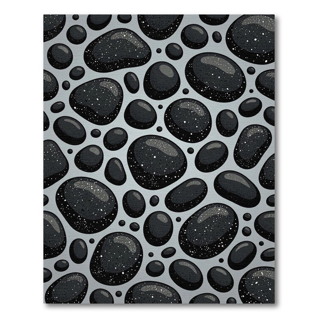Gray Pebble Scatter With White Speckles Rug