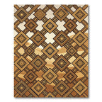Golden Brown Medallion Diamond Rug