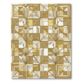 Golden Art Deco Geometric Sunburst Rug