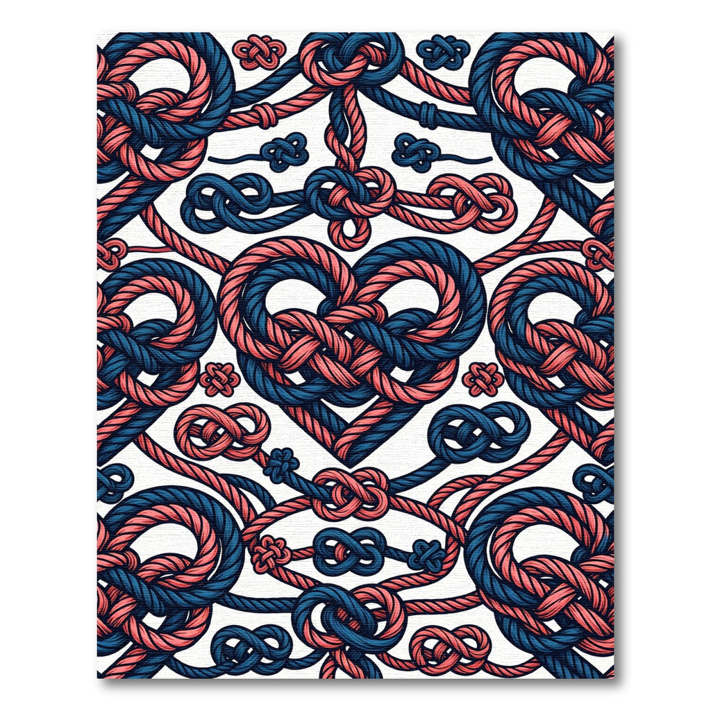 Coral Blue Nautical Rope Knots Rug
