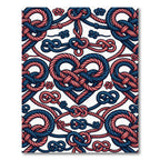 Coral Blue Nautical Rope Knots Rug