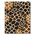 Contemporary Earthy Brown Giraffe Mosaic Rug