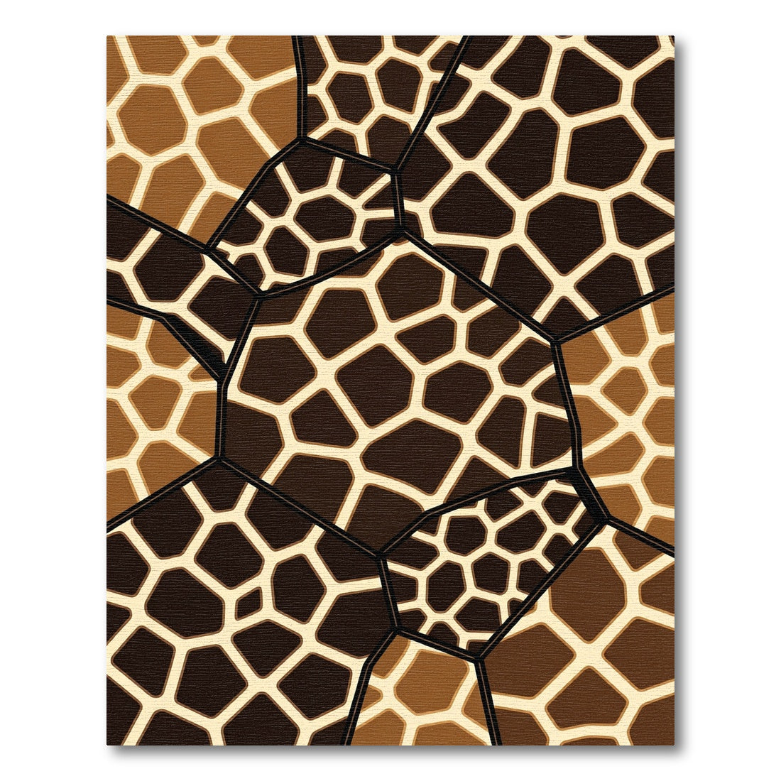 Contemporary Earthy Brown Giraffe Mosaic Rug