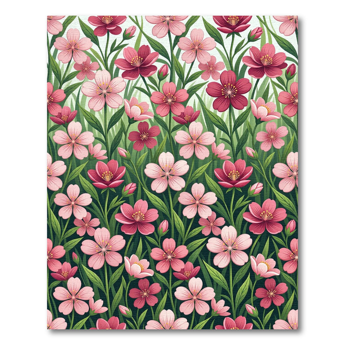 Vibrant Pink Cherry Blossom Garden Rug