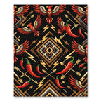 Red Phoenix Chili Arrow Art Deco Rug