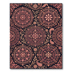 Coral Medallion Paisley Floral Arrangement Rug
