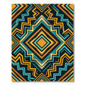 Bold Geometric Teal Gold Diamond Rug