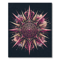 Elegant Pink Floral Starburst Medallion Rug