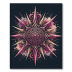 Elegant Pink Floral Starburst Medallion Rug