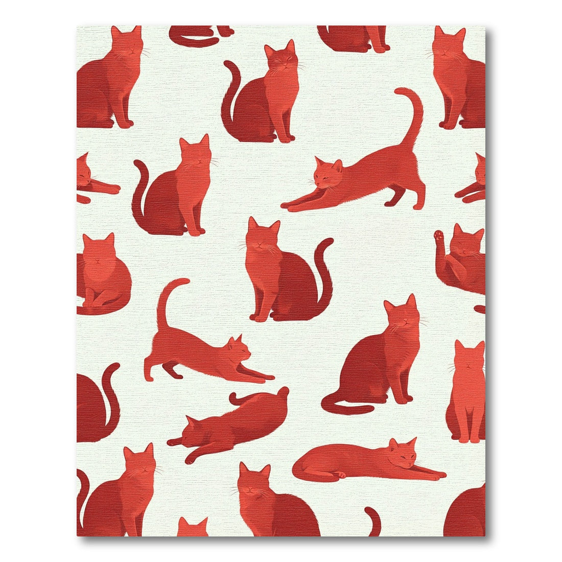 Minimalist Red Cat Silhouette Rug
