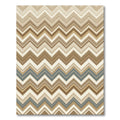 Earthy Chevron Zigzag Brown Blue Rug