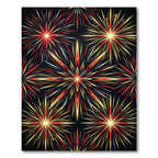 Radiant Red Black Gold Starburst Rug