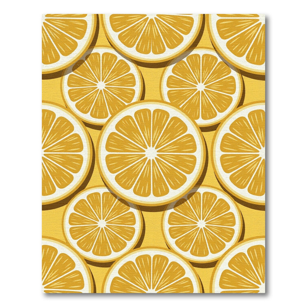 Vibrant Citrus Sliced Orange Fruit Art Rug