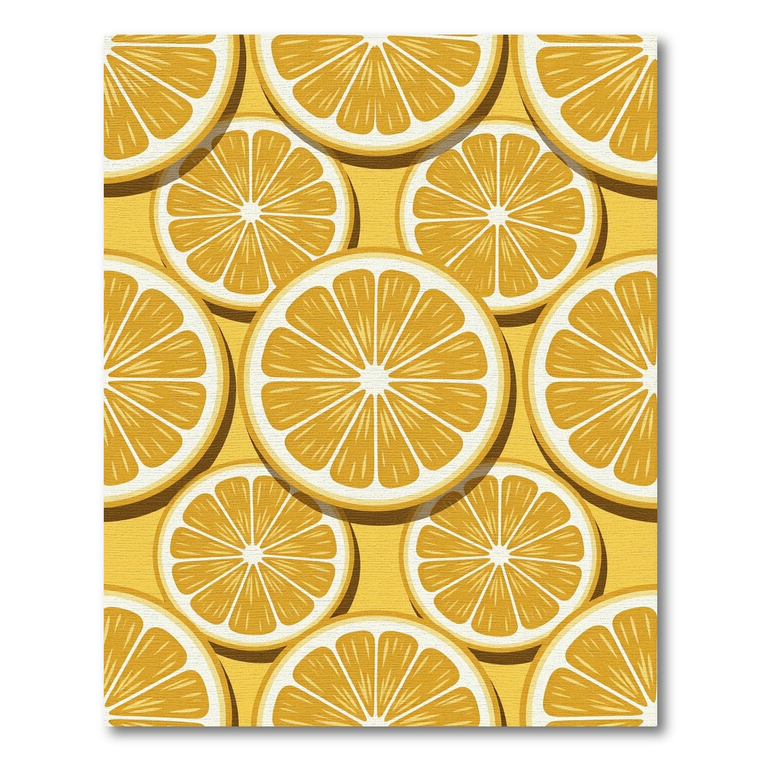 Vibrant Citrus Sliced Orange Fruit Art Rug