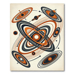 Mid-Century Modern Abstract Celestial Orbit Rug