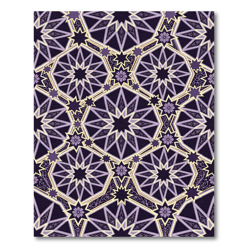 Deep Purple Geometric Star Medallion Rug