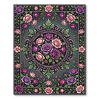 Vintage Rose Garden Vignette Medallion Rug