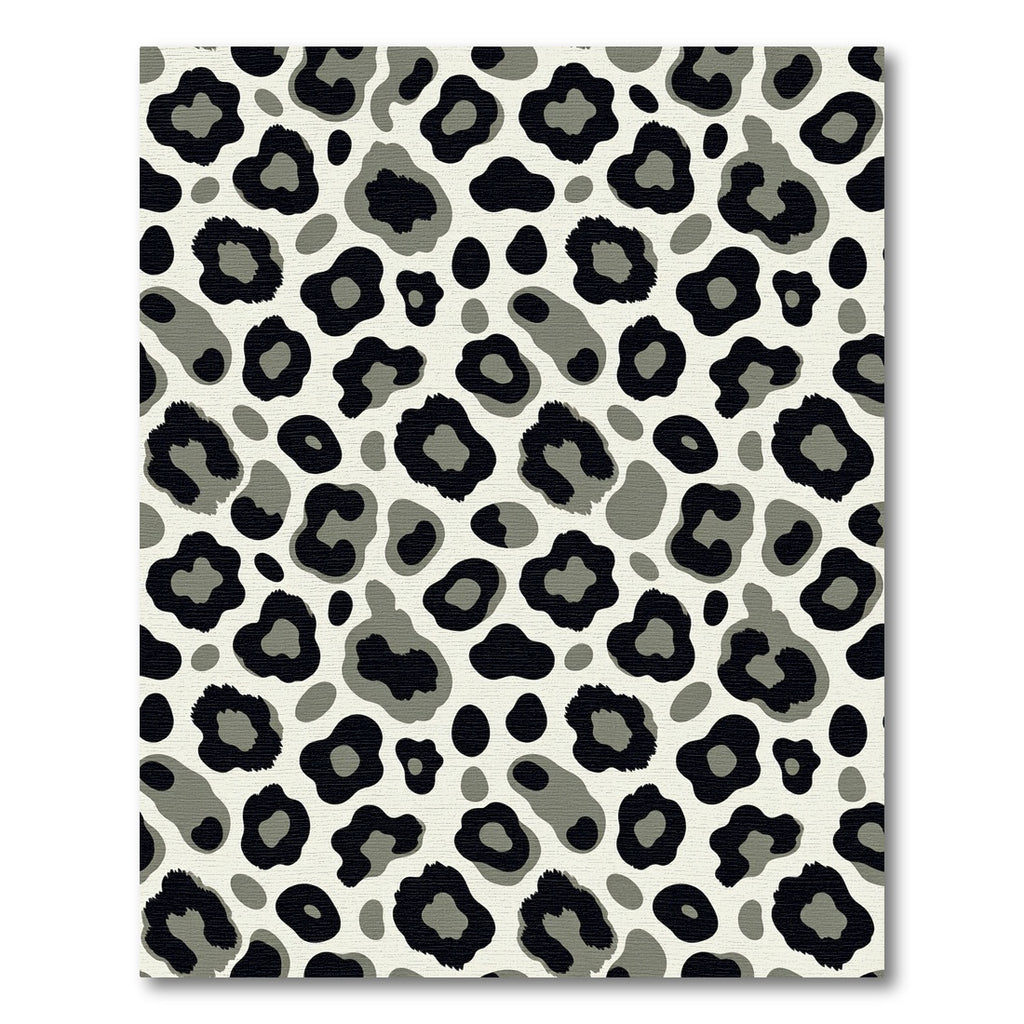 Black Gray Spotted Animal Print Rug