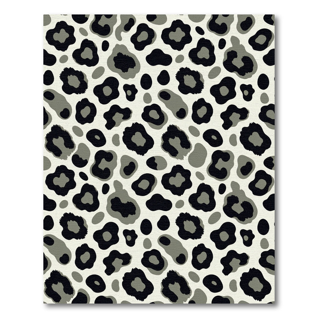 Black Gray Spotted Animal Print Rug
