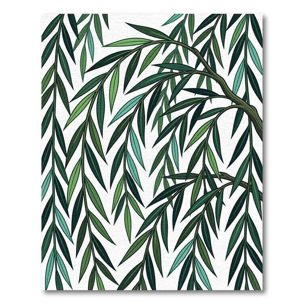 Lush Green Willow Branch Foliage Rug