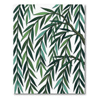 Lush Green Willow Branch Foliage Rug