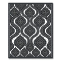 Dark Gray Ornate Paisley Drops Rug