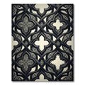 Gothic Charcoal Interwoven Quatrefoil Medallion Rug