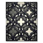 Gothic Charcoal Interwoven Quatrefoil Medallion Rug