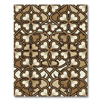 Brown Clover Lattice Art Nouveau Rug