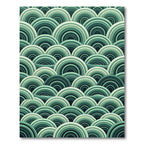 Emerald Green Arc Waves Rug