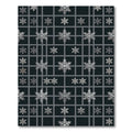 Midnight Charcoal Geometric Silver Snowflake Rug