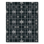 Midnight Charcoal Geometric Silver Snowflake Rug