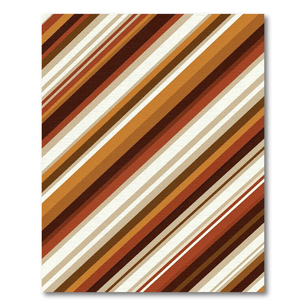 Warm Earthy Tones Diagonal Striped Rug