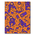 Vibrant Orange Purple Dancers Collage Rug