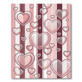 Pink Hearts with Vertical Stripes Rug