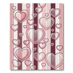 Pink Hearts with Vertical Stripes Rug