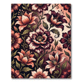 Crimson and Peach Floral Vine Rug
