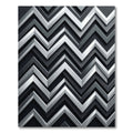 Modern Silver Chevron Zigzag Art Rug